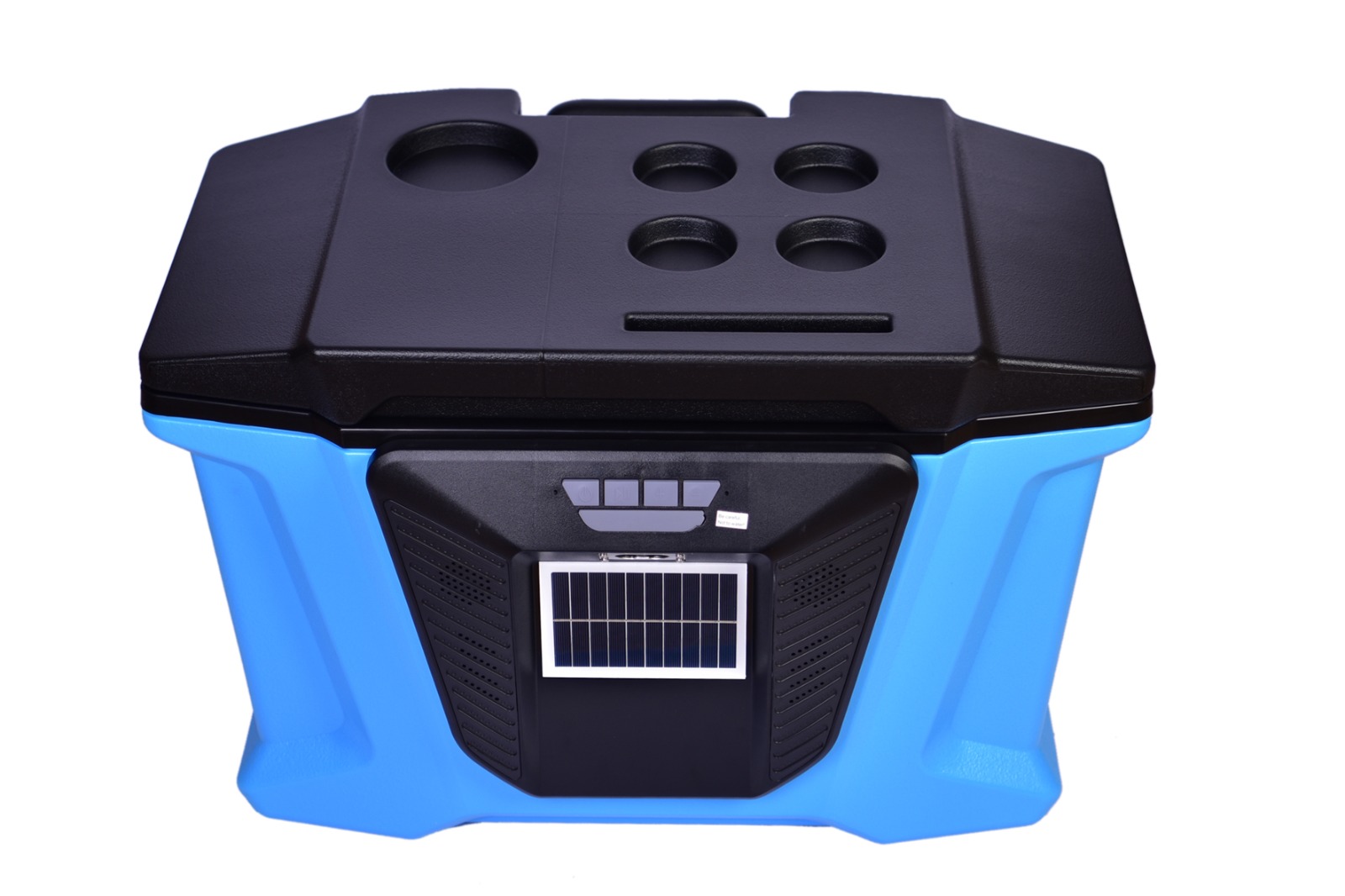 Ice Box Cooler and Bluetooth Speaker with solar system VAN 5500 - Blue